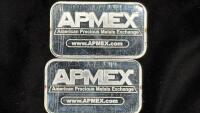 (2) 1 Troy Ounce .999 Fine Silver Bars - 2
