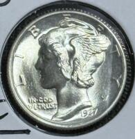 (1) 1937-D MS68FB Rare Full Bands Mercury Dime - 2