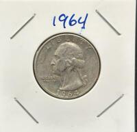 (3) 1962 & 1964 Washington Quarters, U.S. Mint, 90% Silver - 4