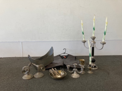 Candle Holders, Vintage Silverware, Vest & More