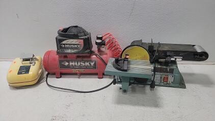 Husky Air Compressor 100 PSI, Craftsman Home Sharpener, Belt Sander
