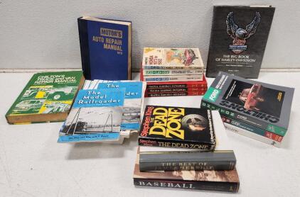 (20) Assorted Books - Auto Repair Manuals, Stephen King, And Harley Davidson