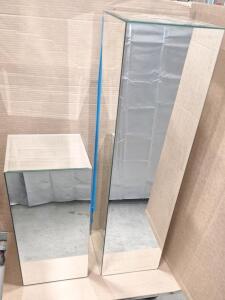 (2) Mirrored Pillars, (1) 12" x 12" X 24" & (1) 12" x 12" x 42"