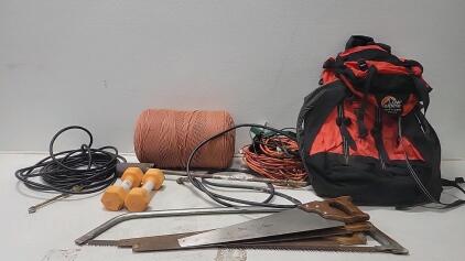 Lowe Alpine Backpack, Red/Black, Approx. 50L Capacity, Nylon (3) Saws (5) Extension Cords