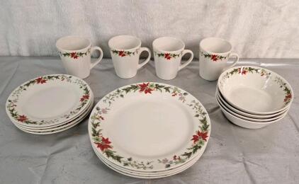 (1) 16-Piece Ceramic Holiday Dinnerware Set