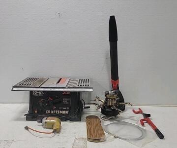 Brass 5-Blade Ceiling Fan with Light Kit and Standard Mount (1) Craftsman Table Saw