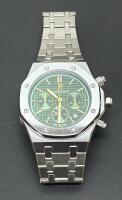 Audemars Piguet Royal Oak Chronograph Watch, Stainless Steel, Green Dial (Unverified)