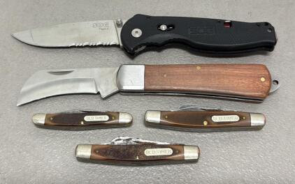 SOG Flash II Pocket Knife, Old Timer Knives, Assorted Blades