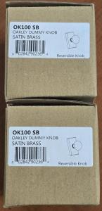 (2) Ridgecrest Mountain Collection - Oakley Dummy Knob - Satin Brass