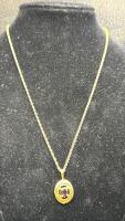 Costume Jewelry (5) Gold Toned Necklaces W/Stone Pendants (4) Earrings - 4