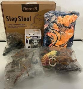 Kids Goods Including Step Stool, Blanket & Toys