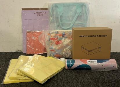 Office / School Supplies Including Clear Backpack, Bento Box, Mouse Pad, Sticky Notes, Notebooks & More