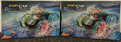 (2) Double Sided Amphibious Pool Stunt Car Toys