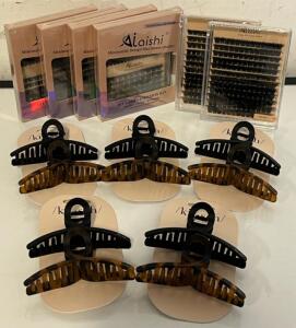 (6) DIY Lash Extentions Kit (80, 100, 150 & 200 1-2, 2-1, 2-4 Small) & (5) 2 Pcs Claw Clips