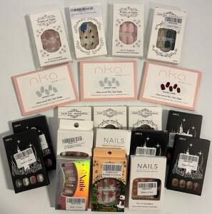 (21) Press On & Gel Strip Nail Sets