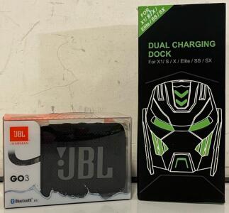 XBOX Dual Charging Station For X1 / S / X / Elite / SS / SX & JBL GO3 Mini Speaker