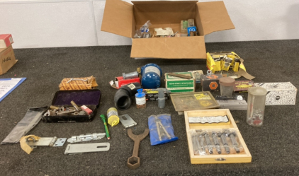 Assorted Hardware, Drill Bit Set, Nails, & More