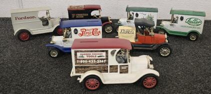 (7) Vintage Die Cast Biggy Bank Model Cars