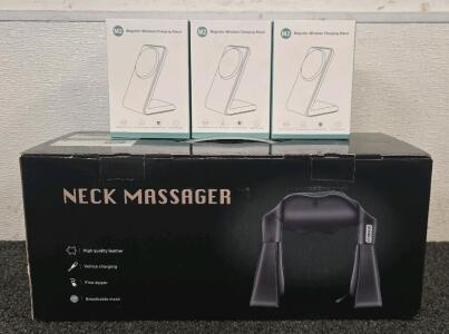 Neck Massager And (3) Magnetic Charging Stands