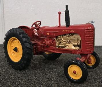 Massey Harris 555 Toy Model Tractor, Detailed Engine, Red/Yellow, 1:16 Scale