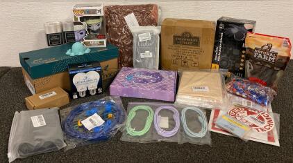 ALL NEW!!! White Chaco Sandals, Mermaidrr Gift Set, One Piece Funko Pop, (10) Strawberry Street Saucers, (2) Urban Naturals Vanilla Bean Aromatherapy Reed Diffusers, Tattoo Practice Fake Skin, Nitrile Gloves, Phone Case, And More