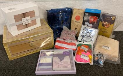 ALL NEW!!! Mermaid Gift Set, 10 100% Cotton Muslin Burp Cloths, Woken Peresian Coffee, Multifunction Holder, Tattoo Practice Fake Skin, Satin Pajamas, Truffls And More