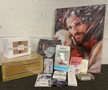 ALL NEW!!! Mermaid Gift Set, 10 100% Cotton Muslin Burp Cloths, Jesus Canvas Print, Bed Sheet Holder, Blouse, FurryBones Statue, And More