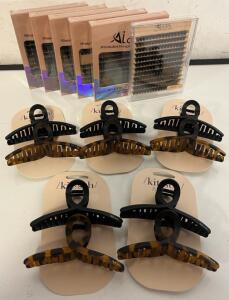 (6) DIY Lash Extentions Kit (80, 100 & 200 1-2, 2-1, 3-1 & 2-3 Small) & (5) 2 Pcs Claw Clips