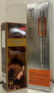 Sheglam Automatic Curling Iron & 3-In-1 Coffee Brown Hair Dye
