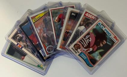 (8) 49ers Stars Collectable Sports Cards Including Steve Young, Dwight Clark, Ronnie Lott & More