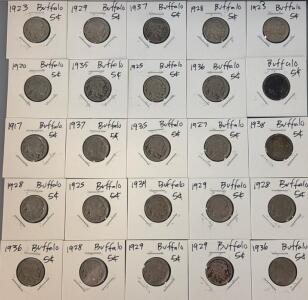 (25) 1920-1937 Buffalo Nickels