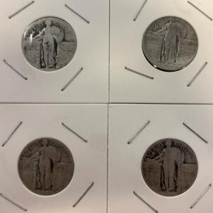 (4) Standing Liberty Quarter Dollar - 90% Silver