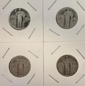 (4) Standing Liberty Quarter Dollar - 90% Silver