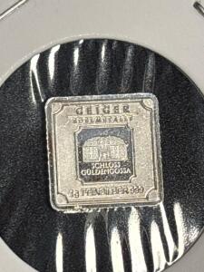 1218 German Refinery 1G Geiger Edelmetalle Silver Bar