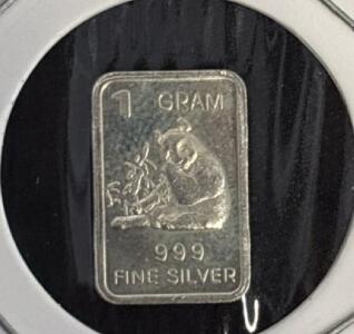 &ldquo;Panda&rdquo; 1G .999 Fine Silver Bar