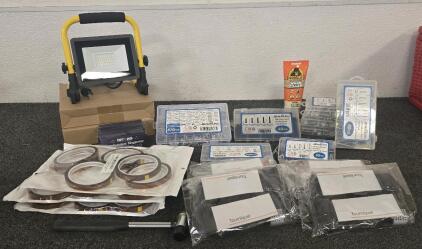 (2) LED Work Lights, Wide Variety Of Cap Screws, Turniquets, Heat Resistant Tape And More