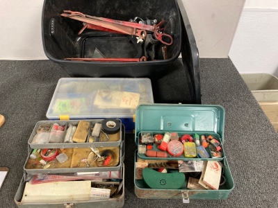 Fishing Tackle Boxes & Assorted Tools