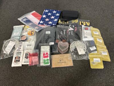 (2) 3'x5' American Flags, Size Large Shapewear, Phone Cases, Jewelry, 60th Bday Sashes, Press On Nails, and More