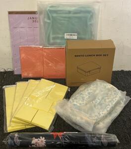 Office / School Supplies Including Clear Backpack, Bento Box, Mouse Pad, Sticky Notes, Notebooks & More