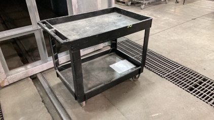 Two shelf black shop cart