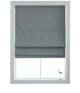 Everyday Celebration Roman Shades for Windows, Cordless Room Darkening Roman Window Shades, Pull Down Window Treatment, Indoor Blinds & Shades with Woven Fabric 36" W X 64" H, (Ash Grey)