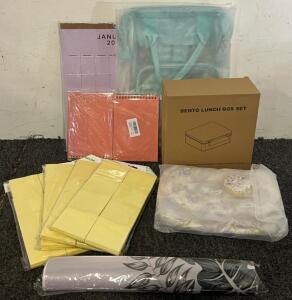 Office / School Supplies Including Clear Backpack, Bento Box, Mouse Pad, Sticky Notes, Notebooks & More