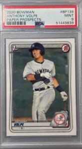 2020 Bowman Paper Prospects Anthony Volpe Baseball Card (PSA) as a Mint 9