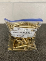 (100) Count 30.06 Springfield Brass Casings