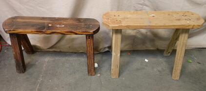 [2] Sawhorse Wooden Bench Seats