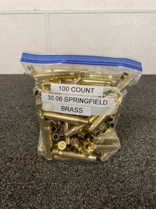 (100) Count 30.06 Springfield Brass Casings