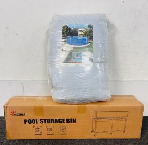 Yacona 235 Gallon Pool Storage Bin and 18' Round Pool Liner Pad