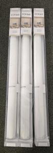 (3) 23"x72" Genimo White Blackout Roller Shades