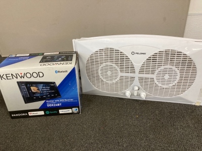 Pelonis Wall Fan And Kenwood Bluetooth Monitor With DVD Receiver