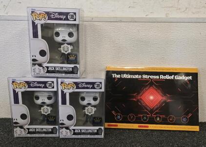 (3) Jack Skellington Funko Pops, 6 Pack Of Fidget Spinners